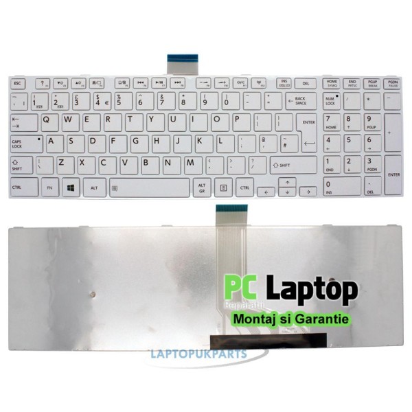 Tastatura Laptop, Toshiba, Satellite C50-A, C50T-A, C55-A, C55T-A, C50D-A, C55D-A, C55DT, alba, layout UK