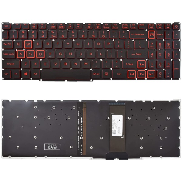 Tastatura Laptop Gaming, Acer, Predator Helios 300 PH315-53, iluminata, rosie, layout US
